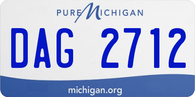 MI license plate DAG2712
