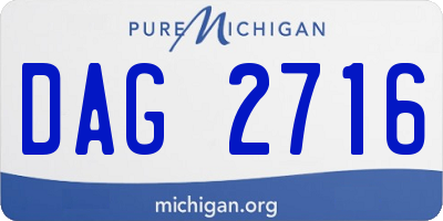 MI license plate DAG2716