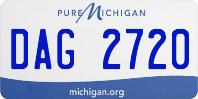 MI license plate DAG2720