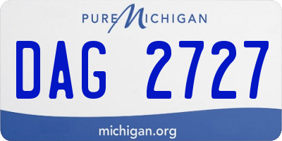 MI license plate DAG2727