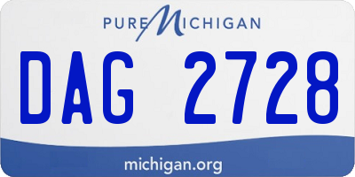 MI license plate DAG2728