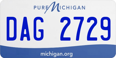 MI license plate DAG2729