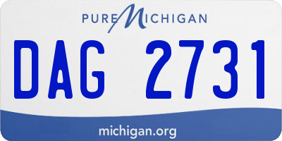 MI license plate DAG2731