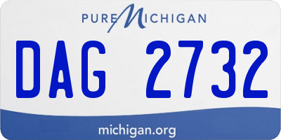 MI license plate DAG2732