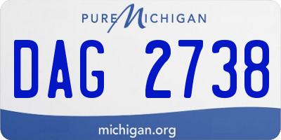MI license plate DAG2738