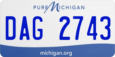 MI license plate DAG2743