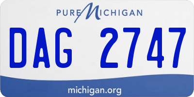 MI license plate DAG2747
