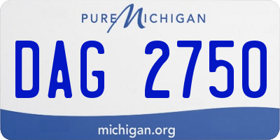 MI license plate DAG2750