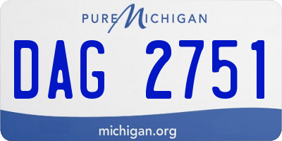 MI license plate DAG2751