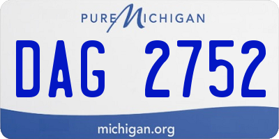 MI license plate DAG2752