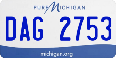 MI license plate DAG2753