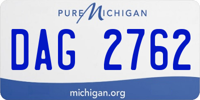 MI license plate DAG2762