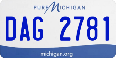 MI license plate DAG2781