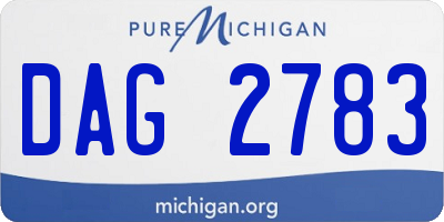 MI license plate DAG2783