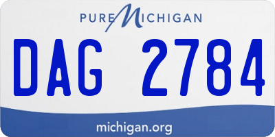 MI license plate DAG2784