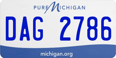 MI license plate DAG2786