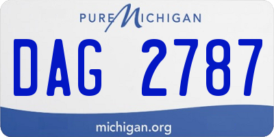 MI license plate DAG2787