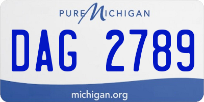 MI license plate DAG2789