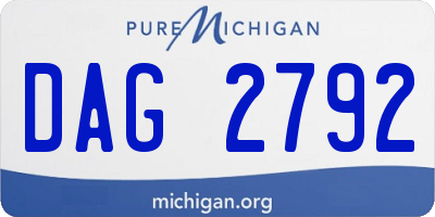 MI license plate DAG2792