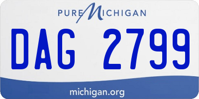MI license plate DAG2799