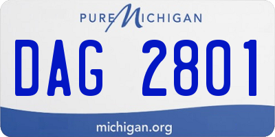 MI license plate DAG2801