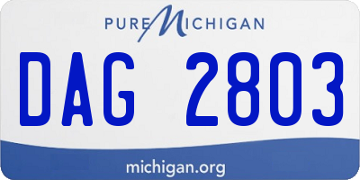 MI license plate DAG2803