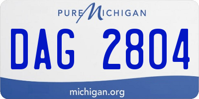 MI license plate DAG2804