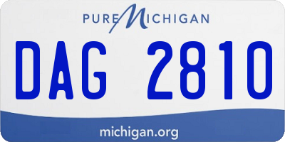 MI license plate DAG2810
