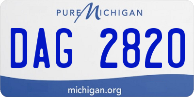 MI license plate DAG2820