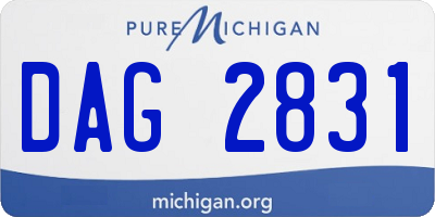 MI license plate DAG2831