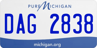 MI license plate DAG2838