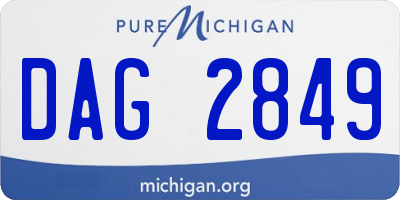 MI license plate DAG2849