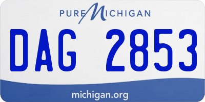 MI license plate DAG2853