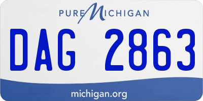 MI license plate DAG2863
