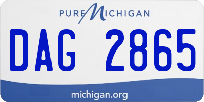 MI license plate DAG2865