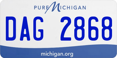 MI license plate DAG2868
