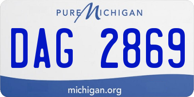 MI license plate DAG2869