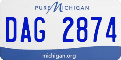 MI license plate DAG2874