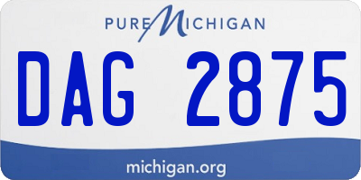 MI license plate DAG2875