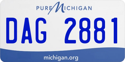 MI license plate DAG2881
