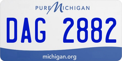 MI license plate DAG2882