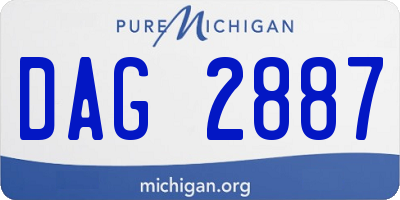 MI license plate DAG2887