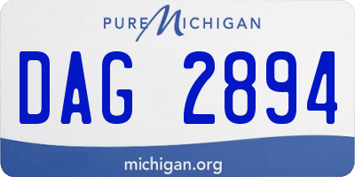MI license plate DAG2894