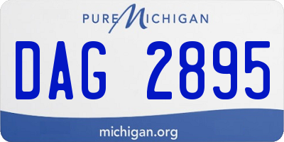 MI license plate DAG2895