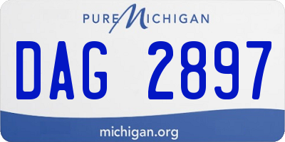 MI license plate DAG2897