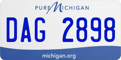 MI license plate DAG2898