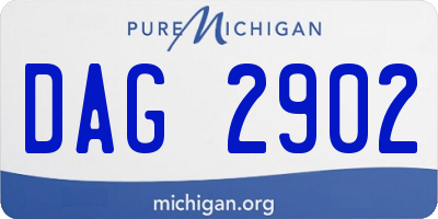 MI license plate DAG2902
