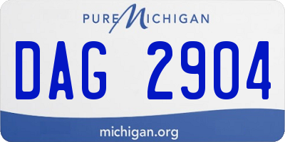 MI license plate DAG2904
