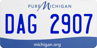 MI license plate DAG2907