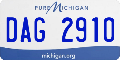 MI license plate DAG2910